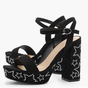 Boohoo Star studded platform heels